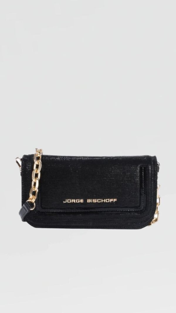 Bolsa Baguete Pequena Preto Couro