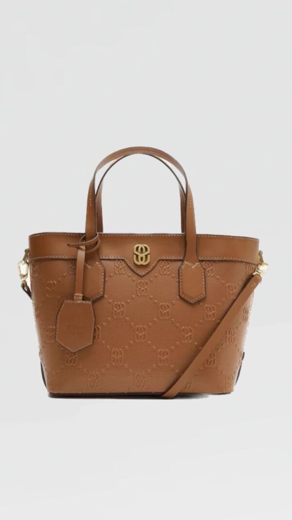 BOLSA SHOPPING GALE STAMP COURO MARROM